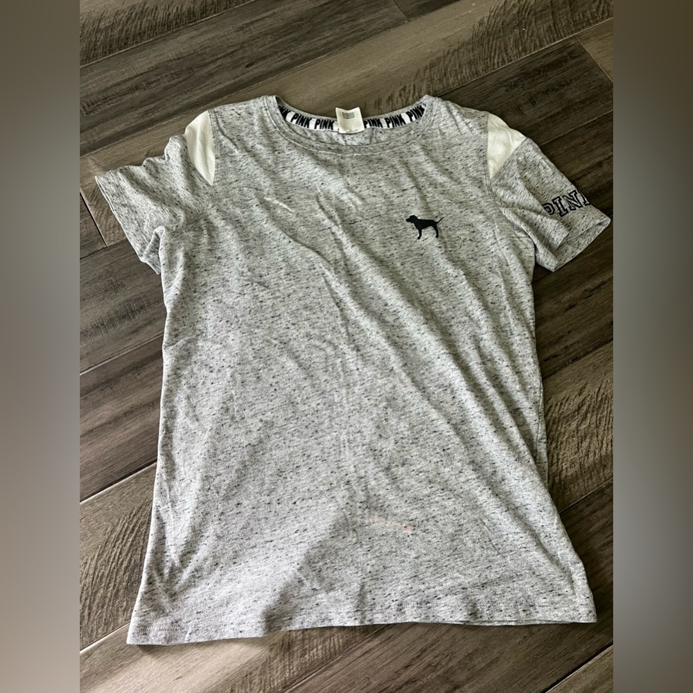 PINK Victoria’s Secret Black & Gray Heathered T-Shirt